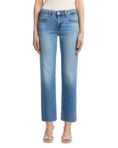 7 For All Mankind Calie Straight Leg Ankle Jeans In Fancy In Blue