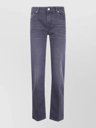 7 For All Mankind Calie Straight Leg Denim Trousers In Blue
