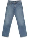 7 For All Mankind Light Wash Straight-leg Jeans With Classic Five-pocket Design