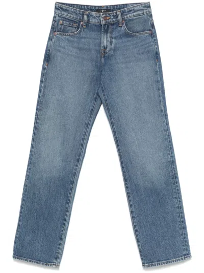 7 For All Mankind Calie Straight Leg Jeans In Blue