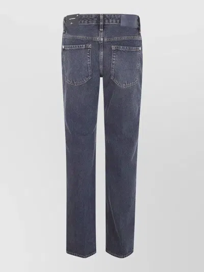 7 FOR ALL MANKIND CALIE STRAIGHT LEG STORMWAVE DENIM TROUSERS