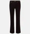 7 For All Mankind Calie Straight Mid-rise Flared Jeans In Black