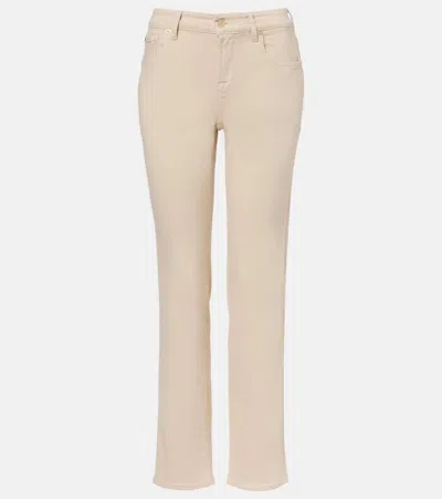 7 For All Mankind Calie Straight Mid-rise Straight Jeans In Neutral