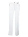 7 For All Mankind Straight-leg White Jeans With Tailored Fit In White