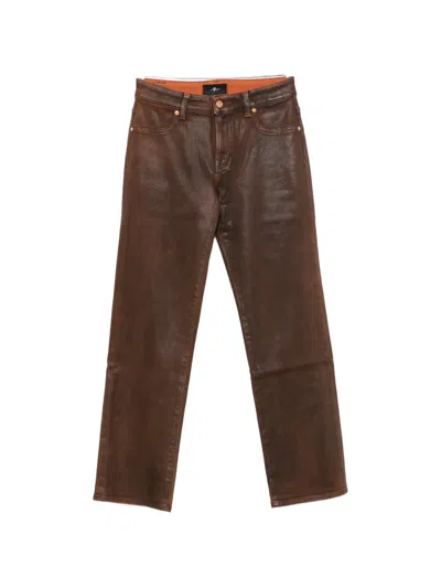 7 For All Mankind Calie Straight-leg Jeans In Brown