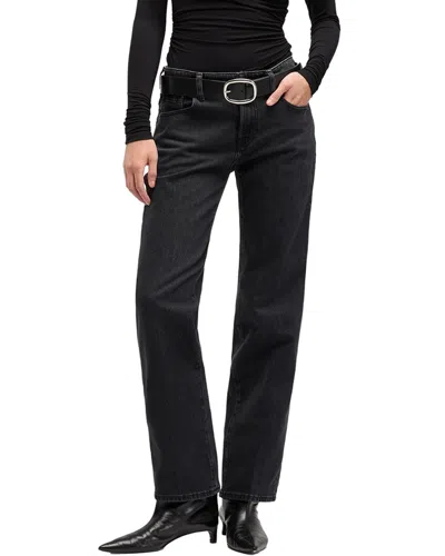 7 For All Mankind Calie Thunder Storm Straight Leg Jean In Black