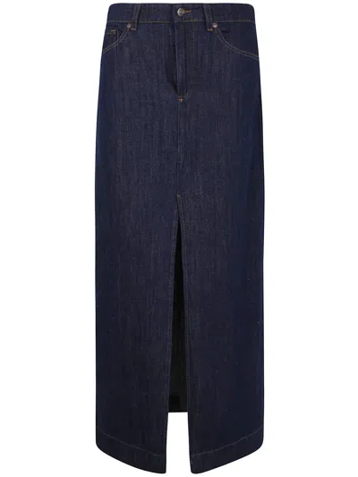 7 For All Mankind Calla Skirt Bluberry With Front Clothing In Blue
