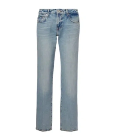 7 For All Mankind Calle Low-rise Straight Jeans In Blue