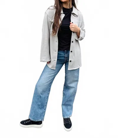 7 For All Mankind Callie Shirt Jacket In Light Grey In Gray