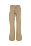 7 For All Mankind Tess Flared Trousers With Belt Loops And Back Pockets In Beige