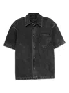 7 For All Mankind `over Camp Shirt Caviar` Shirt In Black