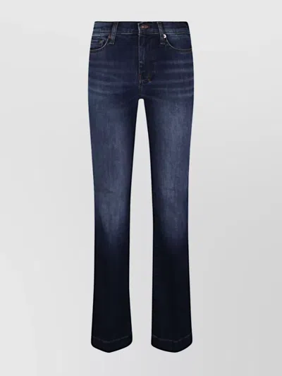 7 For All Mankind Canyon Belted Stitched Denim Trousers In Blue