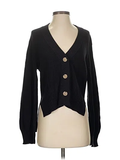 Pre-owned 7 For All Mankind Cardigan Sweater In Black