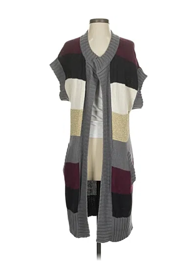 Pre-owned 7 For All Mankind Cardigan Sweater In Burgundy