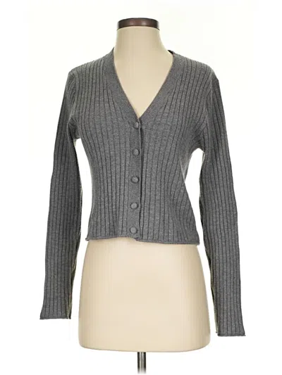 Pre-owned 7 For All Mankind Cardigan Sweater In Gray