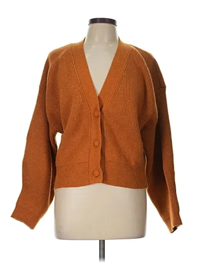 Pre-owned 7 For All Mankind Cardigan Sweater In Orange