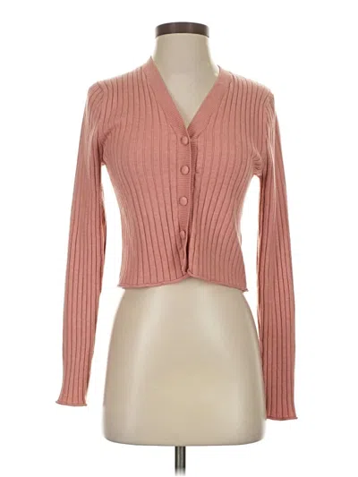 Pre-owned 7 For All Mankind Cardigan Sweater In Pink