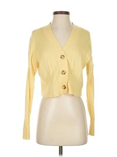 Pre-owned 7 For All Mankind Cardigan Sweater In Yellow