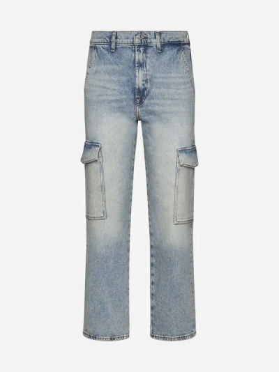 7 For All Mankind Logan Mid-rise Straight-leg Jeans In Light Blue
