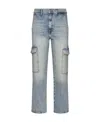7 For All Mankind Cargo Logan High-rise Cropped Jeans In Gray