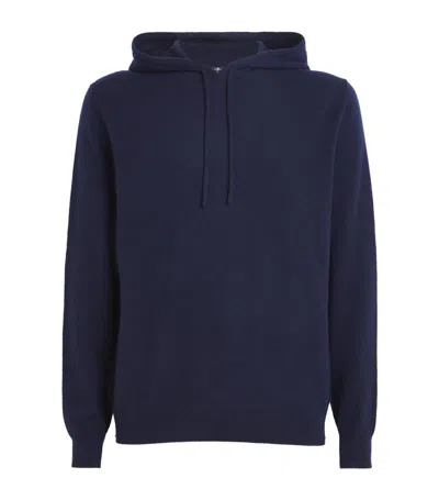 7 For All Mankind Cashmere Drawstring Hoodie In Blue