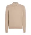 7 For All Mankind Cashmere Long-sleeve Polo Shirt In Neutral
