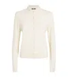 7 For All Mankind Cashmere Polo Cardigan In Neutral