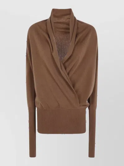 7 For All Mankind Cashmere Wool Wrap V-neck Sweater