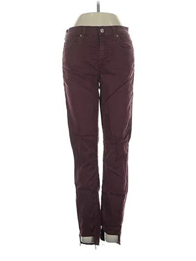 Pre-owned 7 For All Mankind Casual Pants In Burgundy