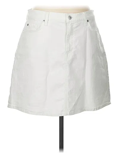Pre-owned 7 For All Mankind Casual Skirt In White