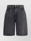 7 For All Mankind Five-pocket Belt-loops Shorts In Black