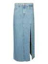 7 For All Mankind Celeste Denim Long Skirt In Blue