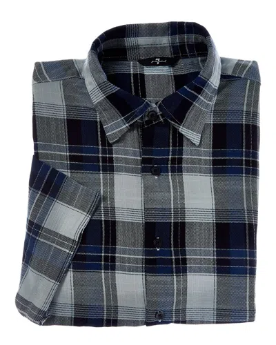 7 For All Mankind Check Shirt In Blue