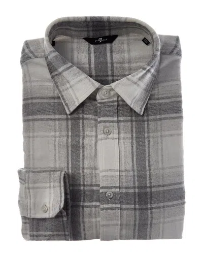 7 For All Mankind Check Shirt In Gray