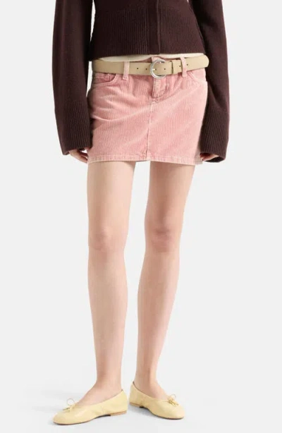 7 For All Mankind Cherry Corduroy Miniskirt In Blushing