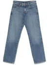 7 For All Mankind Light Wash Straight-leg Jeans With Classic Five-pocket Design