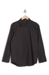 7 For All Mankind Classic Button Front Shirt In Black