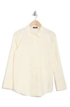 7 For All Mankind Classic Button Front Shirt In Cloud Cream