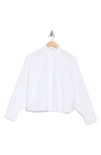 7 For All Mankind Classic Button Front Shirt In White