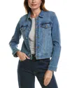 7 For All Mankind Classic Cropped Trucker Jacket In Blue