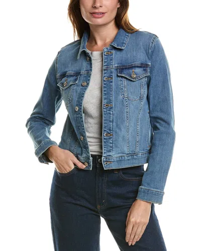 7 For All Mankind Classic Cropped Trucker Jacket In Blue