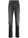 7 For All Mankind Classic Straight-leg Grey Jeans With Faded Finish In Gray