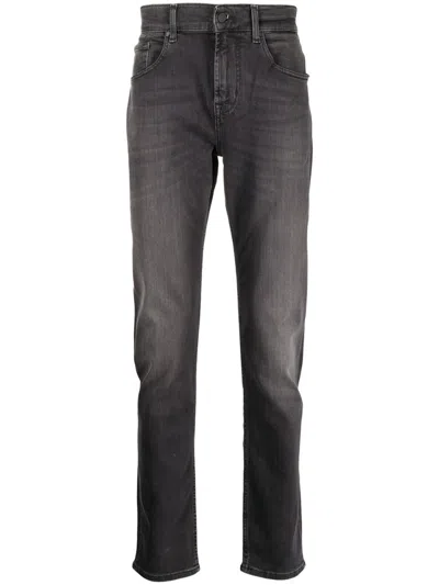 7 For All Mankind Classic Straight-leg Grey Jeans With Faded Finish In Gray