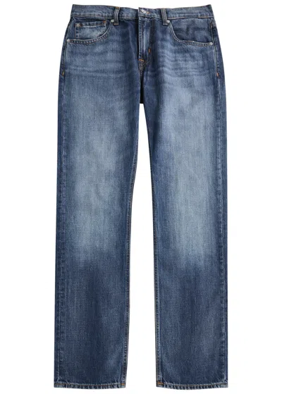 7 For All Mankind Classic Straight-leg Jeans In Mid Blu