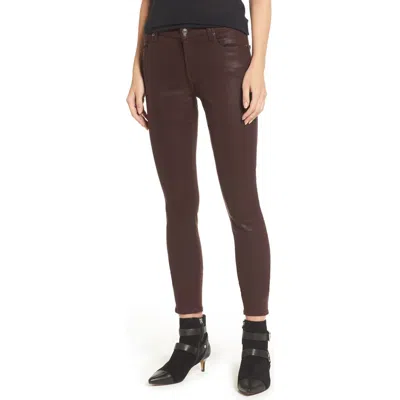 7 For All Mankind ® Coated Ankle Skinny Jeans In Brown