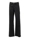 7 For All Mankind Coated Black Slim Fit Jeans With Five-pocket Design In Black