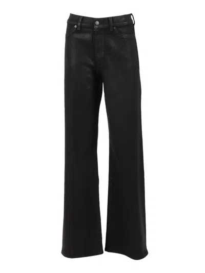 7 FOR ALL MANKIND COATED BLACK SLIM FIT JEANS WITH FIVE-POCKET DESIGN