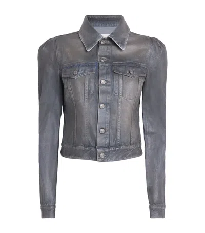 7 For All Mankind Coated Denim Jacket In Gray