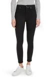 7 For All Mankind High Rise Skinny Jeans In Black Coated In Bbt