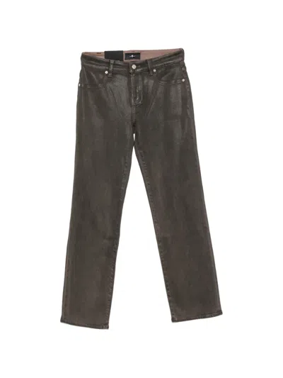 7 For All Mankind Coated Jeans In Brown